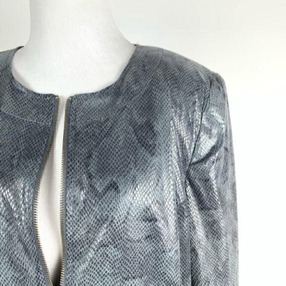 JM collection jacket 14 faux leather snake print - Picture 2 of 9